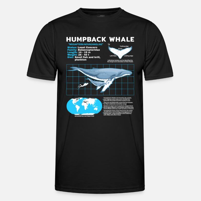 Buckelwal Datenblatt - Männer Funktions-T-Shirt - Schwarz
