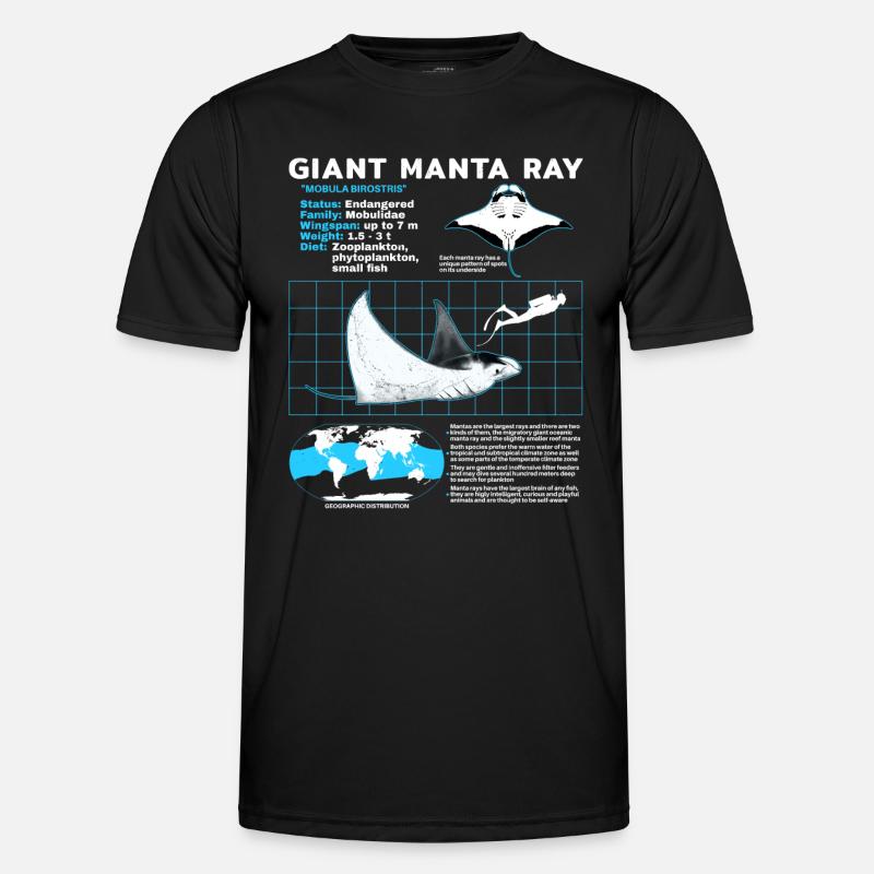 Manta rays Datasheet - Men's Functional T-Shirt - black