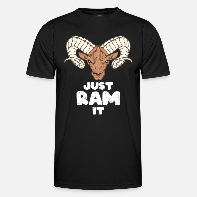 Aries Widder - Männer Funktions-T-Shirt - Schwarz
