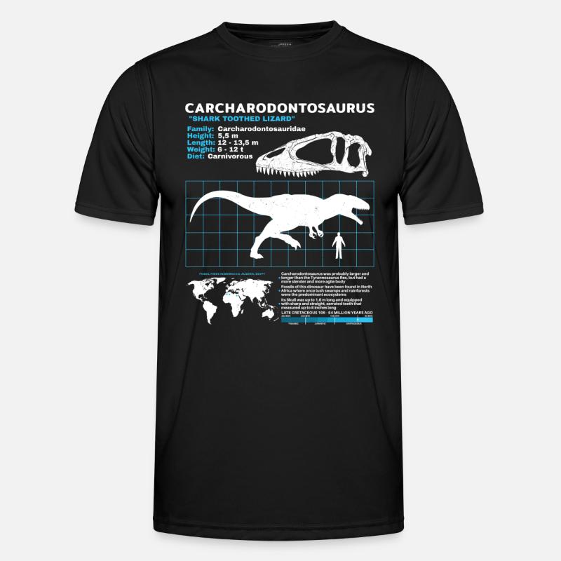 Carcharodontosaurus Datenblatt - Männer Funktions-T-Shirt - Schwarz