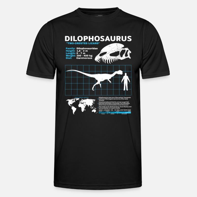 Dilophosaurus Datasheet - Men's Functional T-Shirt - black