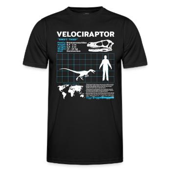 Fiche d’information sur Velociraptor - T-shirt sport Homme - noir - Devant - AI Model Male 178 dark (178cm)