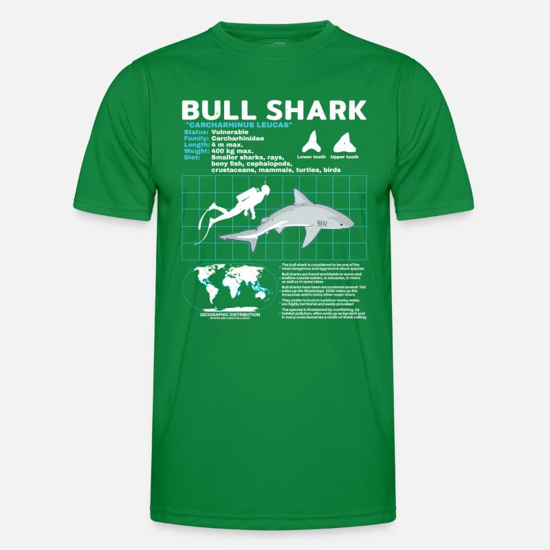 Bull Shark Data Sheet Men's Functional T-Shirt