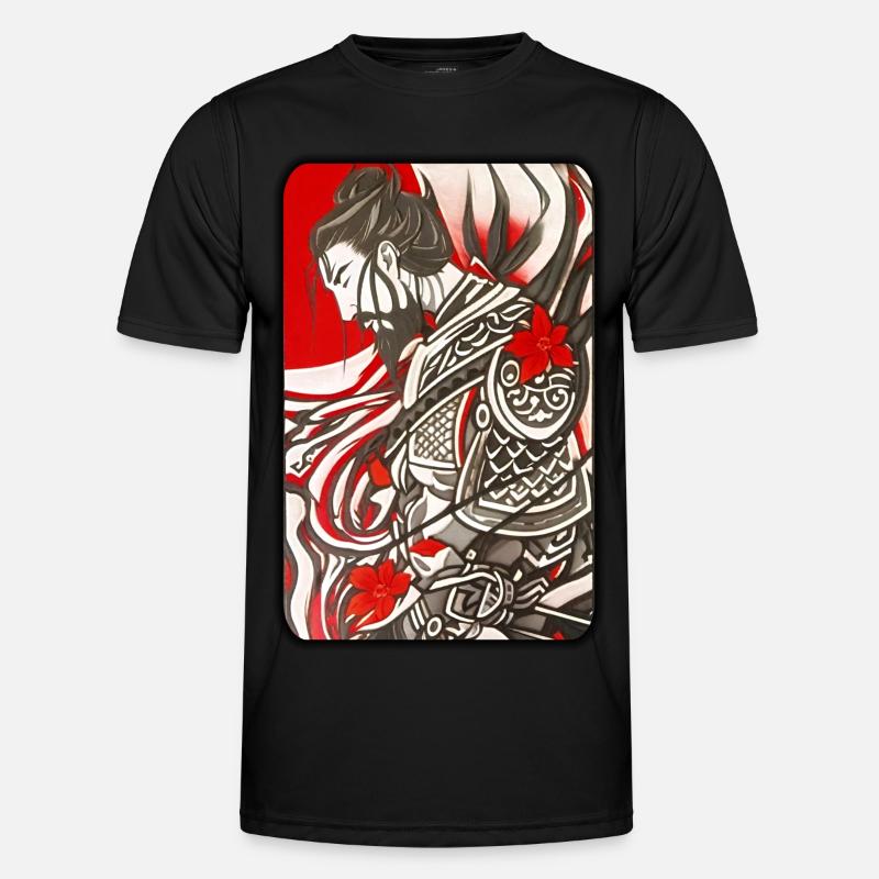 Stolzer Samurai Krieger - Männer Funktions-T-Shirt - Schwarz