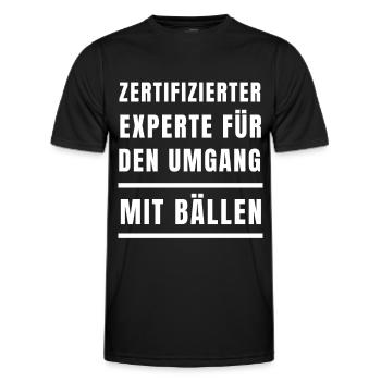 Zertifizierter Ballexperte - Männer Funktions-T-Shirt - Schwarz - Vorne - AI Model Male 178 dark (178cm)