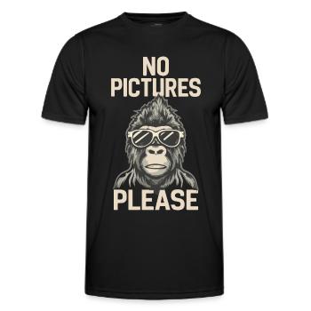 No pictures please - Men's Functional T-Shirt - black - Front - AI Model Male 178 dark (178cm)