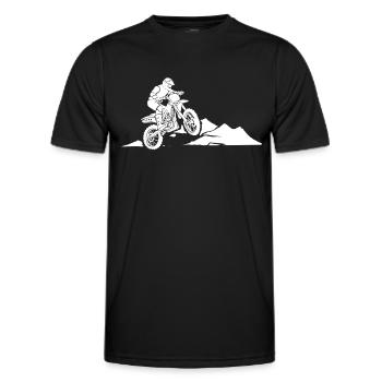 Motorbike motorcyclist - Men's Functional T-Shirt - black - Front - AI Model Male 178 dark (178cm)