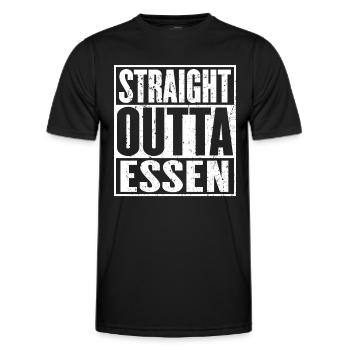 Straight Outta Essen Vintage - Men's Functional T-Shirt - black - Front - AI Model Male 178 dark (178cm)