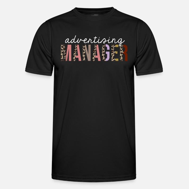 Werbemanager Leopard Print lustiges Geschenk - Männer Funktions-T-Shirt - Schwarz