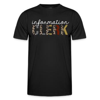 Information Clerk Leopard Print lustiges Geschenk - Männer Funktions-T-Shirt - Schwarz - Vorne - AI Model Male 178 dark (178cm)