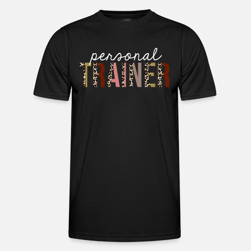 Personal Trainer Leopard Print Funny Gift - Men's Functional T-Shirt - black