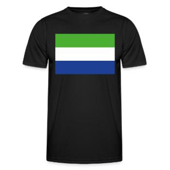 Offizielle Sierra Leone Flagge Sierra Leonian Land - Männer Funktions-T-Shirt - Schwarz - Vorne - AI Model Male 178 dark (178cm)