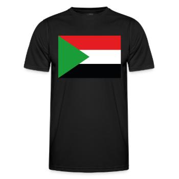 Drapeau officiel du Soudan Fierté du pays soudanais - T-shirt sport Homme - noir - Devant - AI Model Male 178 dark (178cm)