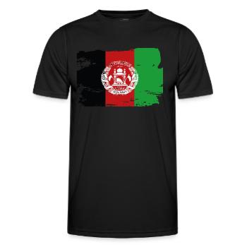 Drapeau officiel de l’Afghanistan Pays de l’Afghanistan - T-shirt sport Homme - noir - Devant - AI Model Male 178 dark (178cm)