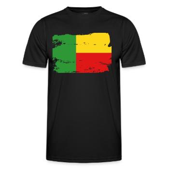 Drapeau officiel du Bénin Bénin Pays Pride Vintage - T-shirt sport Homme - noir - Devant - AI Model Male 178 dark (178cm)