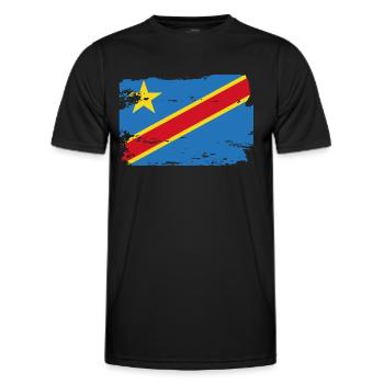 Official Democratic Republic of the Congo Flag - Men's Functional T-Shirt - black - Front - AI Model Male 178 dark (178cm)