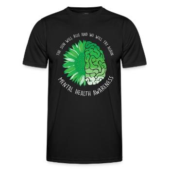 The Sun Will Rise and We Will Rise Again Mental - Men's Functional T-Shirt - black - Front - AI Model Male 178 dark (178cm)