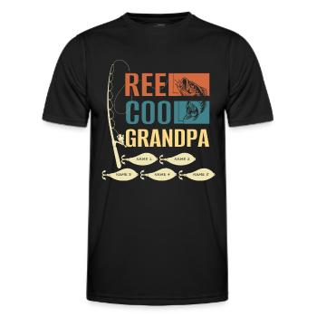 Reel Cool Grandpa Cool Grandpa Fishery Quotes - Men's Functional T-Shirt - black - Front - AI Model Male 178 dark (178cm)