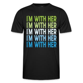 Je suis avec ses citations à l’appui - T-shirt sport Homme - noir - Devant - AI Model Male 178 dark (178cm)