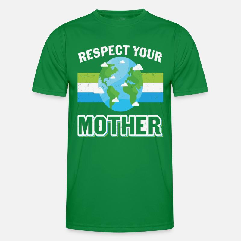 Respektiere den Schutz deiner Mutter Erde Männer Funktions-T-Shirt