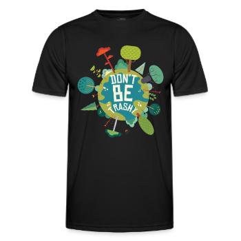 Ne soyez pas trash citations du Jour de la Terre - T-shirt sport Homme - noir - Devant - AI Model Male 178 dark (178cm)