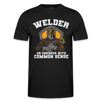 Welder An Engineer With Common Sense - Men's Functional T-Shirt - black - Front - AI Model Male 178 dark (178cm)