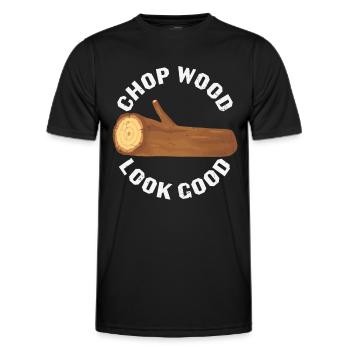 Chop Wood Look Good Wood Carver Citations - T-shirt sport Homme - noir - Devant - AI Model Male 178 dark (178cm)