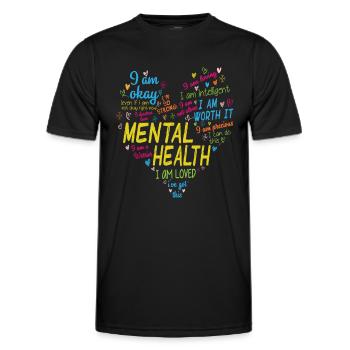Mentale Wärme Ich werde geliebt, ich bin kostbar - Männer Funktions-T-Shirt - Schwarz - Vorne - AI Model Male 178 dark (178cm)