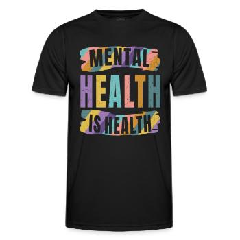 La santé mentale est la santé Éducation à la santé mentale - T-shirt sport Homme - noir - Devant - AI Model Male 178 dark (178cm)