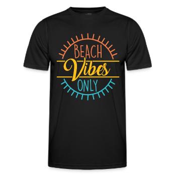 Beach Vibes Only Beach Quotes - Men's Functional T-Shirt - black - Front - AI Model Male 178 dark (178cm)