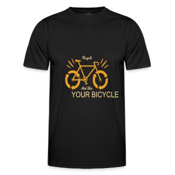 Recyceln und verwenden Sie Ihren Fahrrad-Erdschutz - Männer Funktions-T-Shirt - Schwarz - Vorne - AI Model Male 178 dark (178cm)