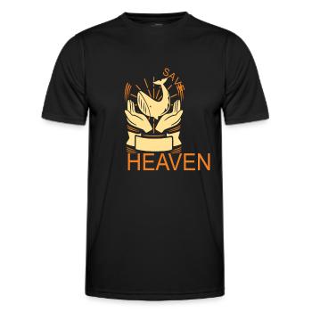 Safe Wildlife et Go To Heaven Citations sur la faune - T-shirt sport Homme - noir - Devant - AI Model Male 178 dark (178cm)