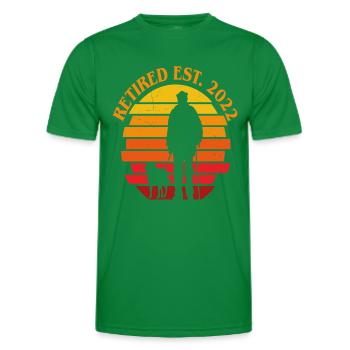 Retired Est, 2022 Ruhestand Retro Vintage Sonnenuntergang - Männer Funktions-T-Shirt - Kelly Green - Vorne - AI Model Male 178 dark (178cm)