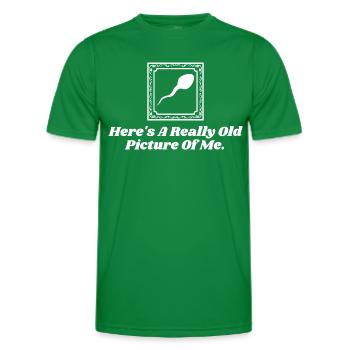 Here's A Really Old Picture Of Me Funny Sperm bday - Men's Functional T-Shirt - kelly green - Front - AI Model Male 178 dark (178cm)