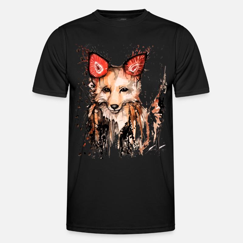 David Pucher type strawberry fox - Men's Functional T-Shirt - black