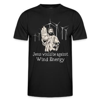 Jesus wäre gegen Windenergie - Männer Funktions-T-Shirt - Schwarz - Vorne - AI Model Male 178 dark (178cm)
