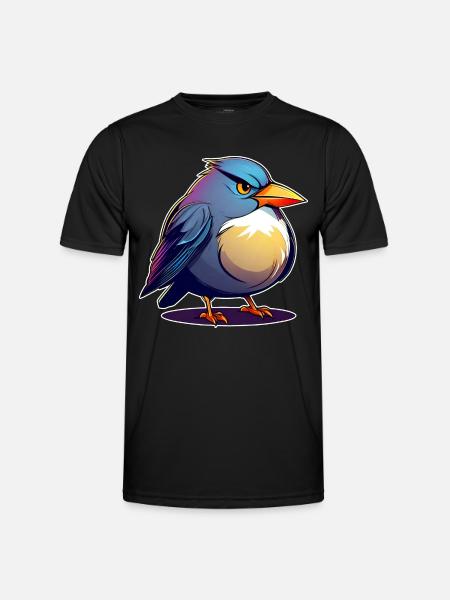 Little fierce fat bird - Men's Functional T-Shirt - black