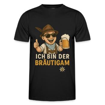 Bräutigam Junggesellenabschied JGA - Männer Funktions-T-Shirt - Schwarz - Vorne - AI Model Male 178 dark (178cm)