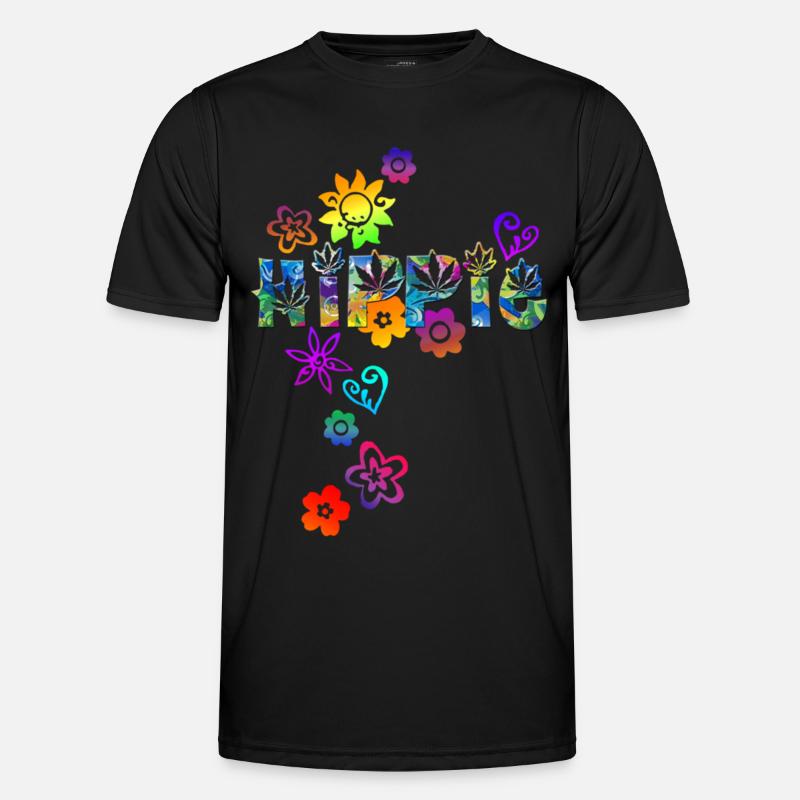 HIPPIE - Männer Funktions-T-Shirt - Schwarz