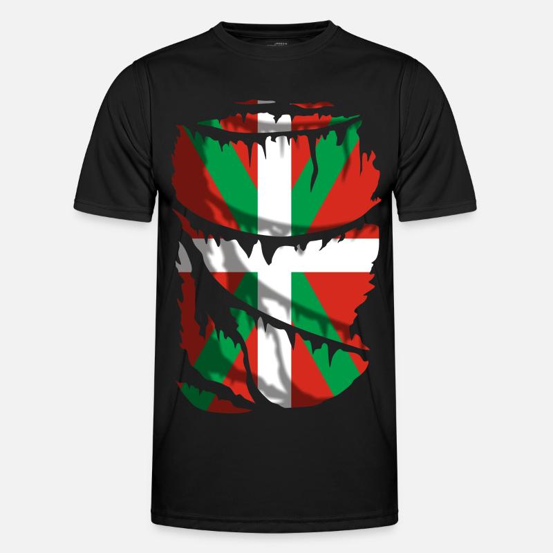 Flagge von Euskadi gebrochen. Ikurriña Männer Funktions-T-Shirt