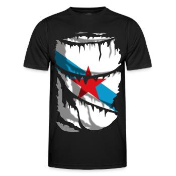 Drapeau de l’indépendance de la Galice - T-shirt sport Homme - noir - Devant - AI Model Male 178 dark (178cm)