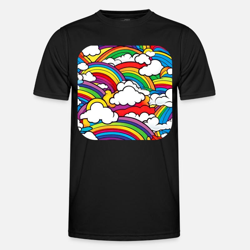 Rainbows and clouds - Men's Functional T-Shirt - black