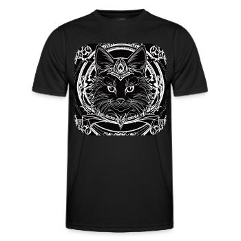 Cool gothic cat - Men's Functional T-Shirt - black - Front - AI Model Male 178 dark (178cm)