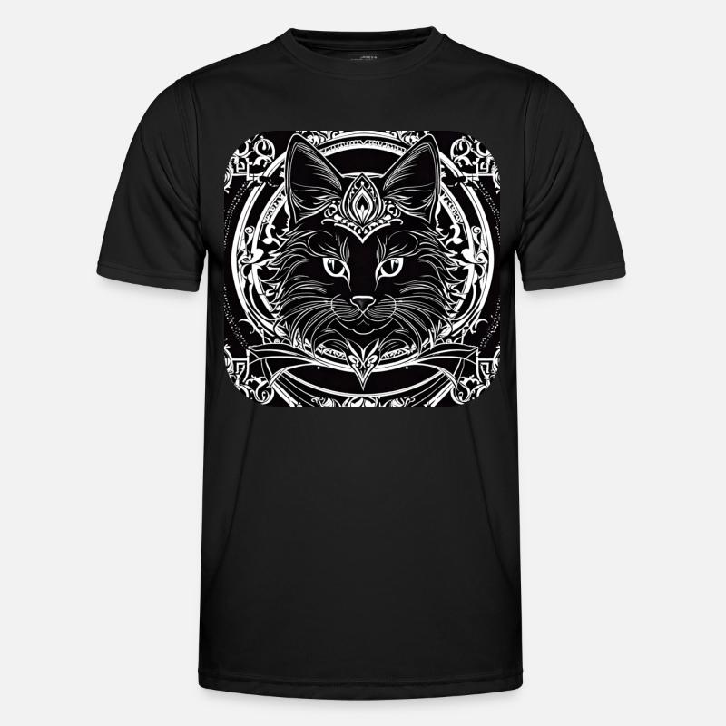 Coole Gothik Katze - Männer Funktions-T-Shirt - Schwarz