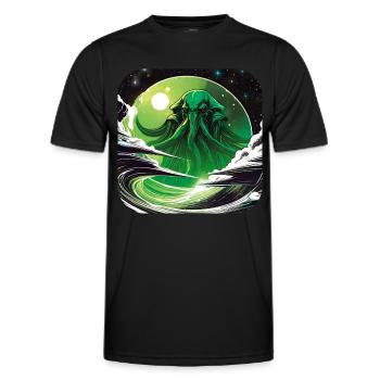 Unsterbliches Cthulhu Monster im Weltall - Männer Funktions-T-Shirt - Schwarz - Vorne - AI Model Male 178 dark (178cm)