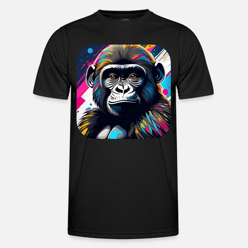 Cooler Gorilla im Graffiti Style Männer Funktions-T-Shirt
