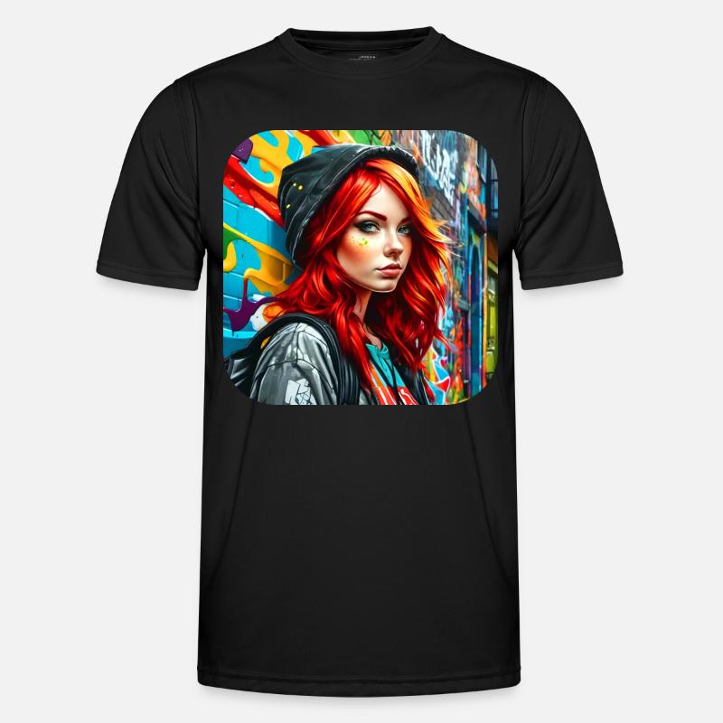 Cooles irisches rothaariges Mädchen - Männer Funktions-T-Shirt - Schwarz