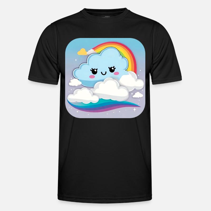 Cute cloud with rainbow Men's Functional T-Shirt