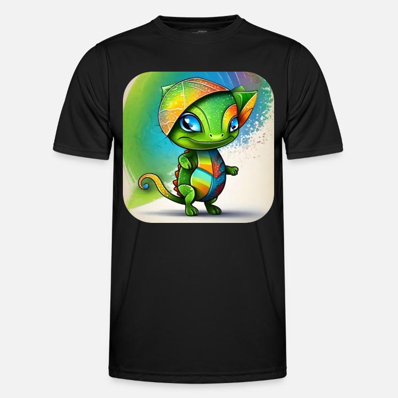 Niedliches Chameleon Männer Funktions-T-Shirt