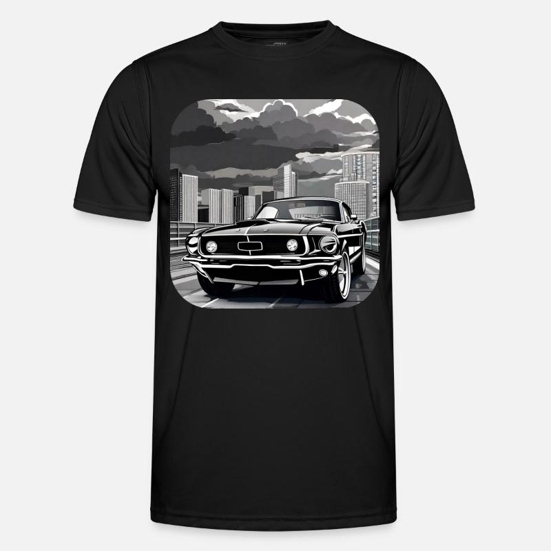 Oldtimer Drift Auto Turbo Rallye - Männer Funktions-T-Shirt - Schwarz